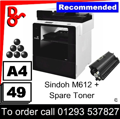 "Special Offer" Sindoh M612 A4 Mono MFP Multi-Function Printer Photocopier plus spare toner sales supplier West Sussex, East Sussex, Kent and Surrey  