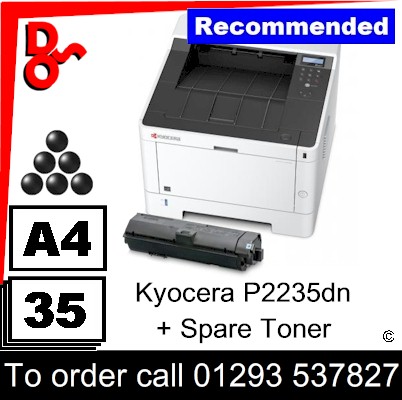 "Special Offer" NEW Kyocera P2235dn Mono A4 Printer + spare toner Crawley West Sussex and Surrey