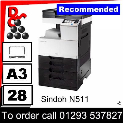 NEW Sindoh N511 A3 Mono MFP Multi-Function Printer Photocopier sales, supplier West Sussex, East Sussex, Kent and Surrey 